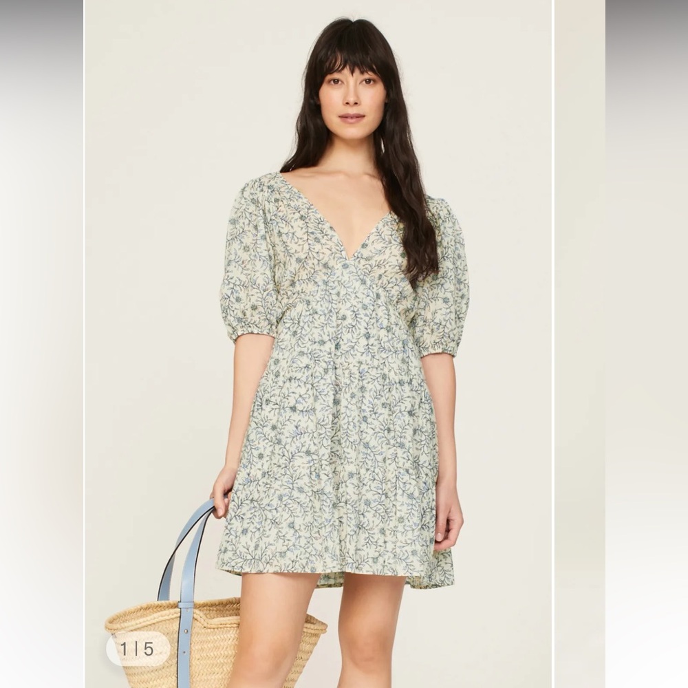 Xirena Nissa White Blossom 100% Cotton Mini Dress (S)